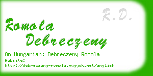 romola debreczeny business card